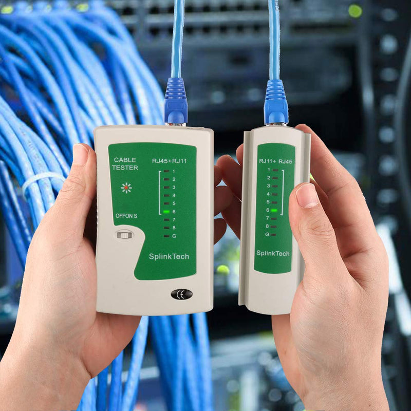 Hiija LAN Network Cable Tester/Continuity Tester for RJ45 RJ11 RJ12 Data Cable Twisted Pair Connections, CAT5/CAT6/CAT7 UTP LAN Wire Test Tool