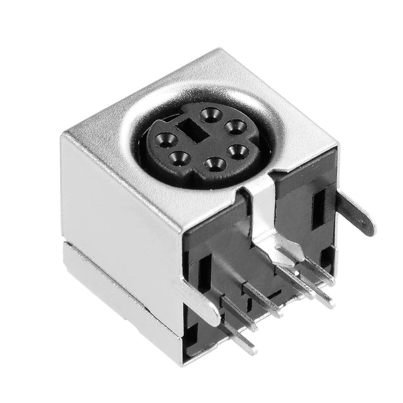 uxcell S-video PCB Mount 6 Pin Mini Din Socket Audio Video Connector Black 5Pcs