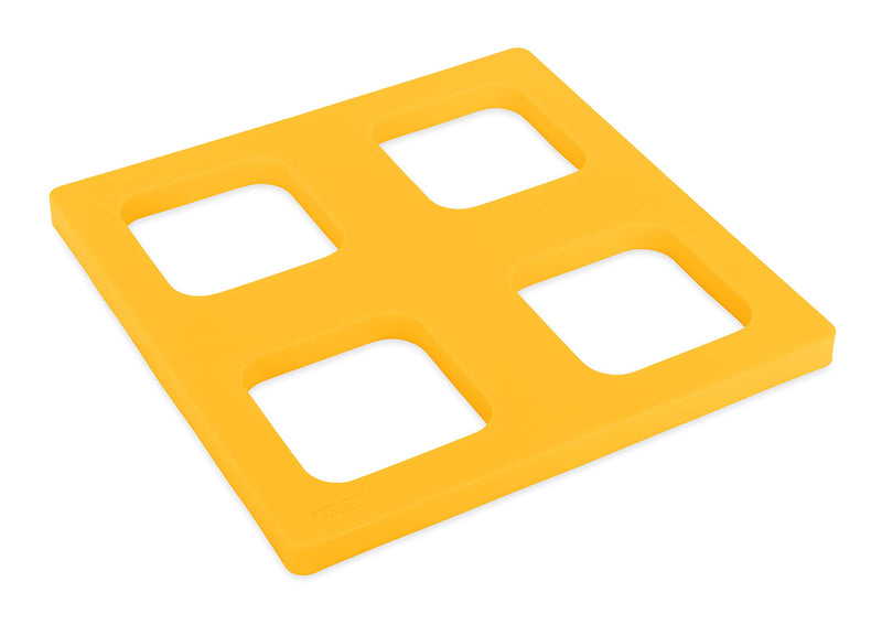 Camco Durable Leveling Block Caps - Securely Fits on Top of Your Leveling Blocks to Create An Even Surface Without Increasing Stack Height - 4 Pack (44500) , Yellow Leveling Block Caps - 4 Pack Standard Packaging