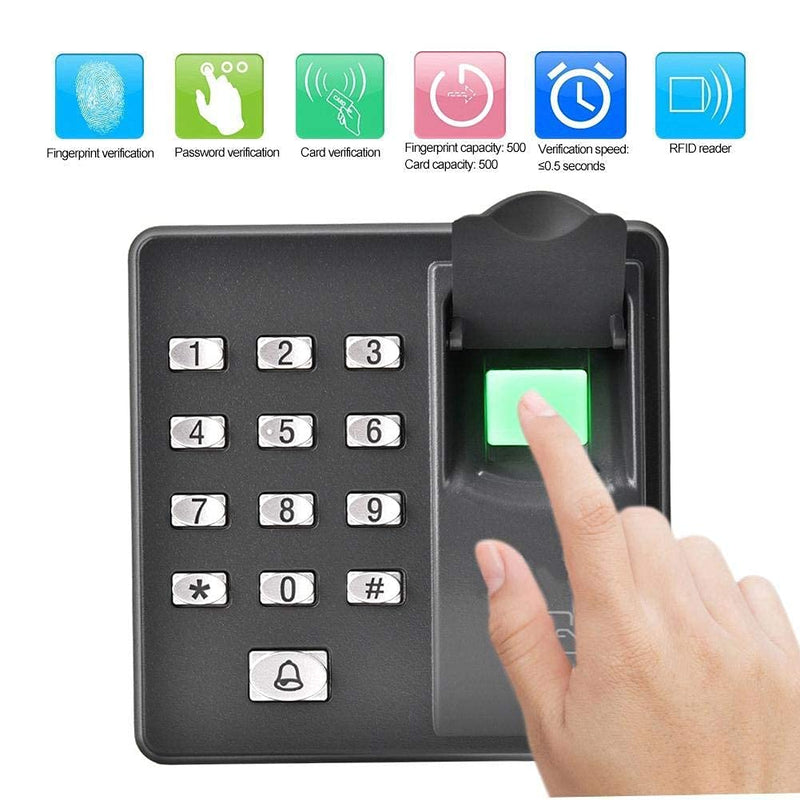 Fingerprint Machine, RFID Reader Biometrics Fingerprint Access Control Keypad, Waterproof Fingerprint Door Access Control for Home/Office (ID) ID