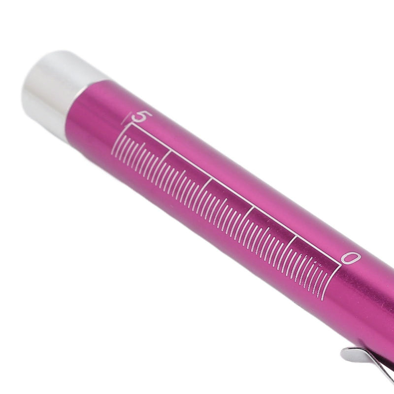 Pen Light with Pupillary Gauge, LED Penlight, Yellow Lighting, Concave Head, Aluminum Alloy, Medical Penlight with Pupil Gauge, for Ear, Nose, Throat (Purple) Purple