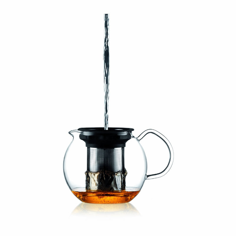 Bodum ASSAM Teapot, Glass Teapot with Stainless Steel Filter, 34 Ounce 34-Ounce Chrome