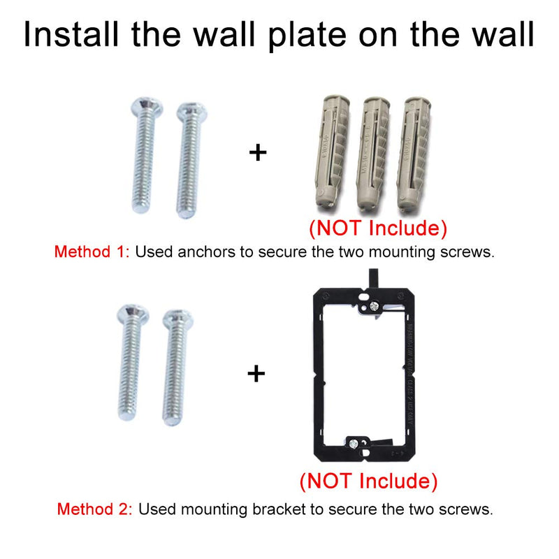 Ethernet Coax Wall Plate Black - Cat6 RJ45 Coax Network Wall Plate Female to Female Faceplate- 1 CAT6 Jack + 1 TV Coax Cable/F-Type Connector