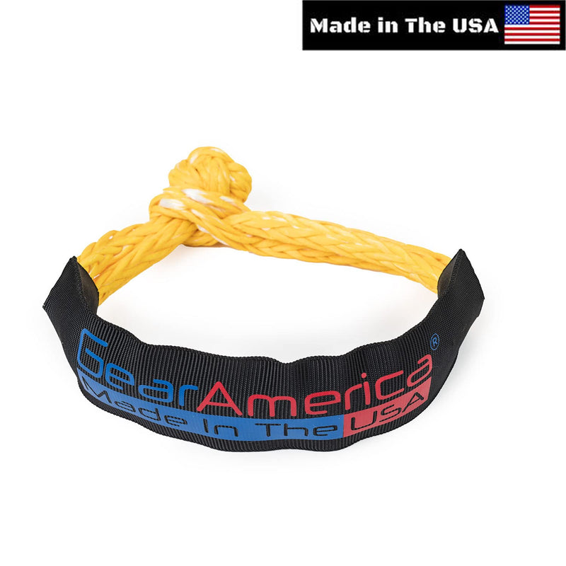 GearAmerica ATV/UTV Synthetic Soft Shackles 5/16” – 17,000 lbs MBS – for Off-Road ATV/UTV Recovery, Towing & More – Stronger Than Steel D Rings – Protective Sleeve & Storage Bag Included - Yellow Yellow - 5/16" - Single