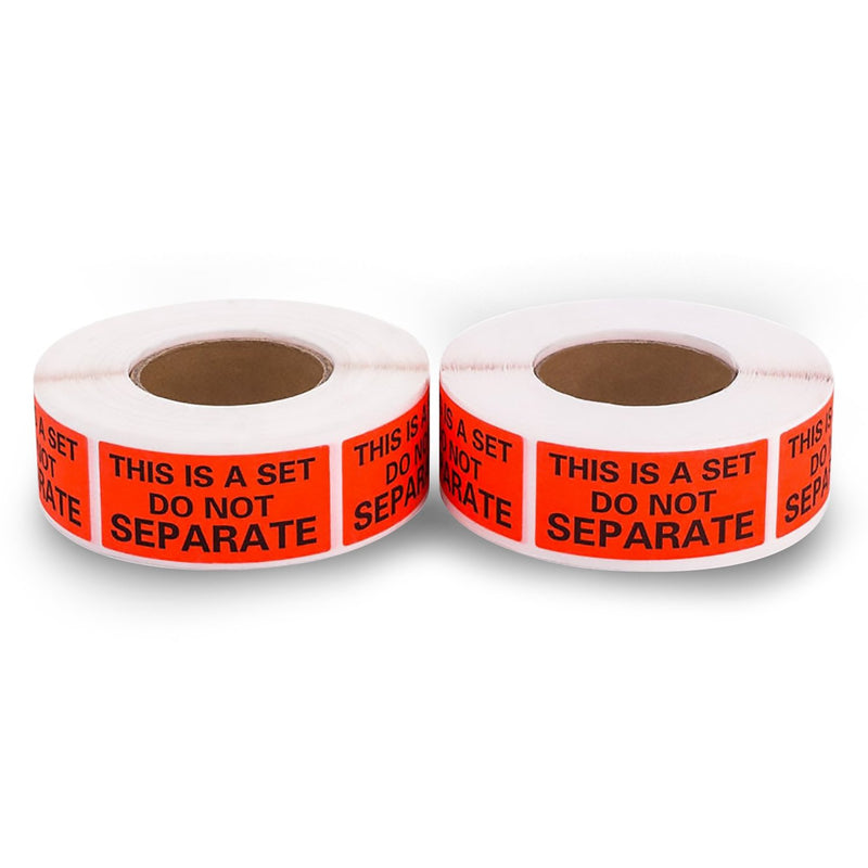 X-Lounger 5 Rolls/2500 Labels - "This Is a Set Do Not Separate" Stickers 1" X 2" Bulk Pack