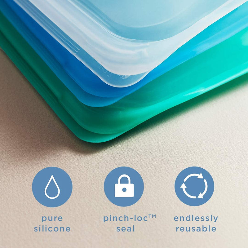 Stasher Platinum Silicone Food Grade Reusable Storage Bag, Aqua (1/2 Gallon) | Reduce Single-Use Plastic | Cook, Store, Sous Vide, or Freeze | Leakproof, Dishwasher-Safe, Eco-friendly | 64 Oz Aqua 1/2 Gallon