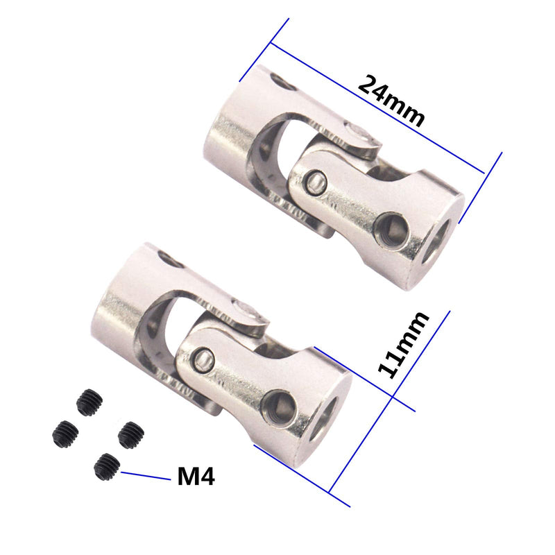 5Pack Vgoohobby Universal Rotatable Steering Shaft U Joint Coupling Motor Connector Coupler for RC Car Robot Crawler Boat (6mm to 6mm) 6mm to 6mm