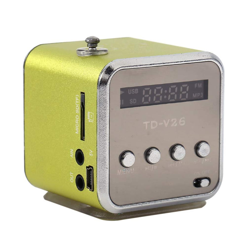 Eboxer Portable Mini Speaker Music Player FM Radio Stereo Speaker Support TF Card and U Disk, Brief Design, Perfect Mini Speaker for Room Bike Car for Phone/Tablet/Computer (Green)