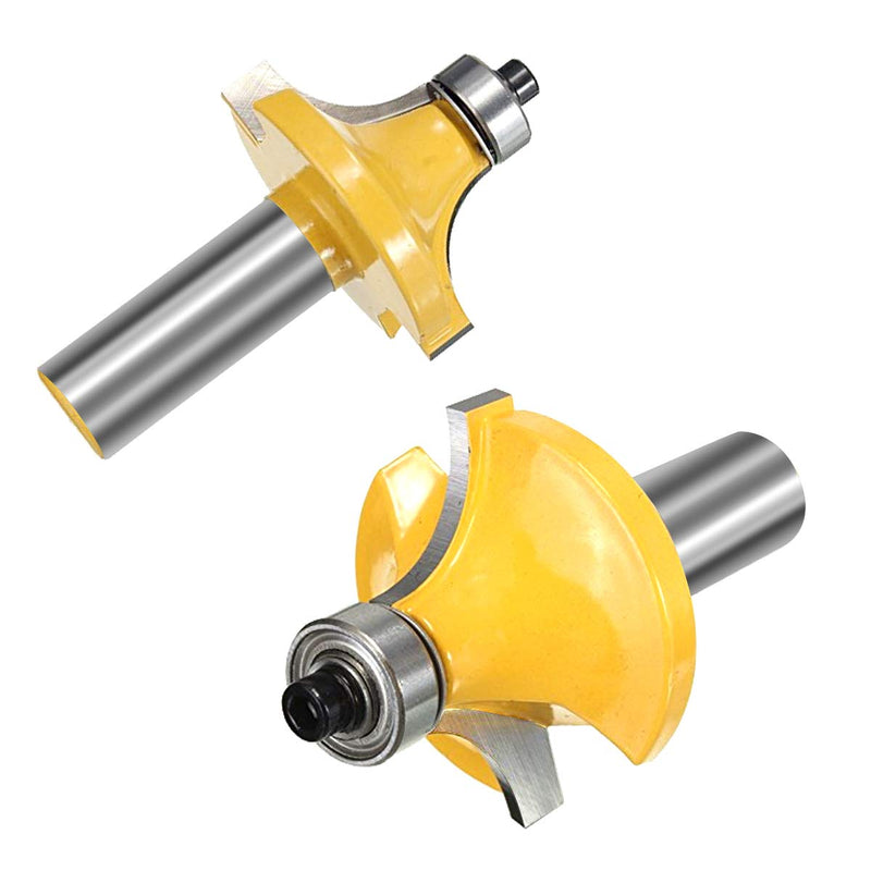 1/2 Inch Shank Round-Over Router Bits Corner Rounding Edge-Forming Roundover Beading Router Bit Set - 1/8" 1/4" 3/16" 7/16" 3/8" 1/2" Radius 6 Pcs by ROOCBIT Corner Round Bit-1/2"Shank-6PCS