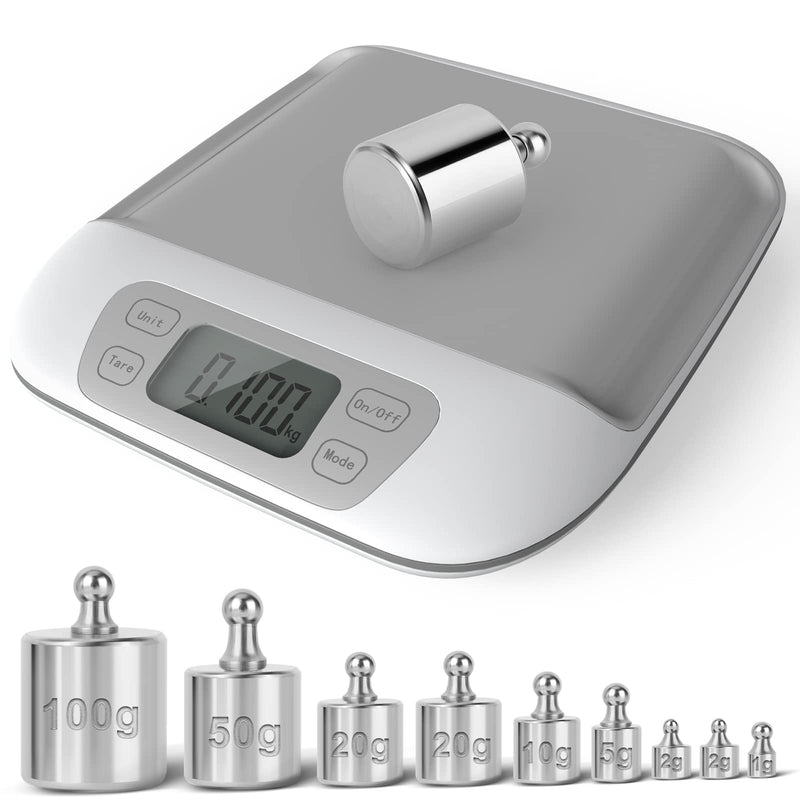 MEANLIN MEASURE 17 Pcs Scale Calibration Weight Kit, 10mg - 100g Precision Steel Calibration Weights, with Tweezers and Case for Digital Jewellery Scale Science Lab Weights Educational