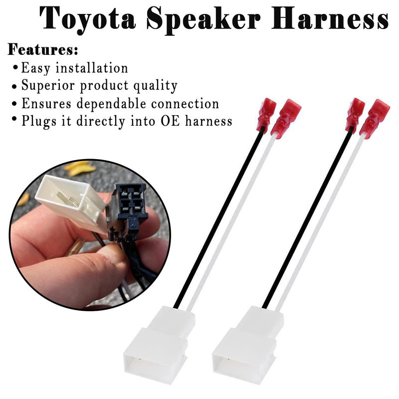 72-8104 Speaker Harness Adapter for Toyota Speaker Wire Harness Adapter Plug Compatible with Toyota Tacoma Tundra Camry Corolla 4 Runner Scion Pontiac Speaker Wiring Harness Adapter 2 Pack