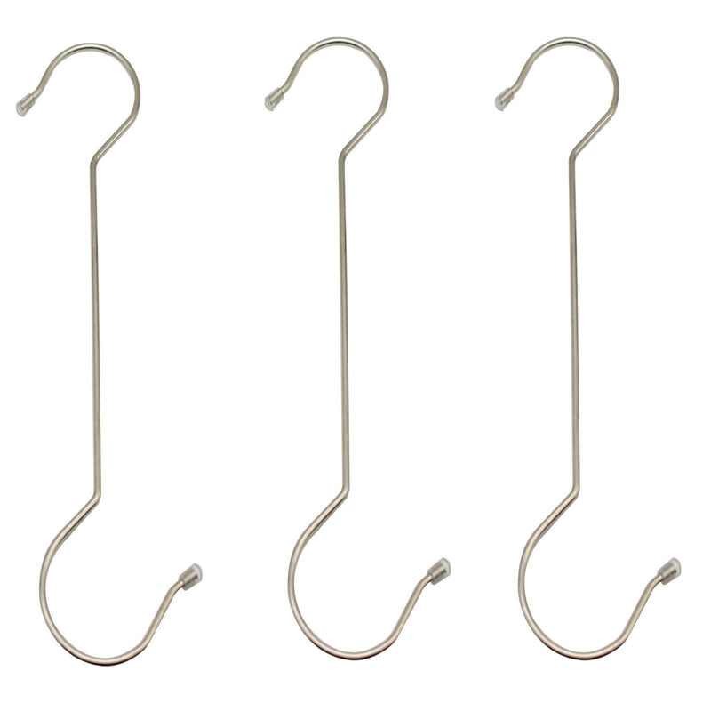 Maydahui 5PCS Extra Long 16 inch S Shaped Hooks Stainless Steel Large Size Silver Hanger for Bird Feeder, Plant Hanger, Tree Branch Hook, Clothes, Outdoor Lights