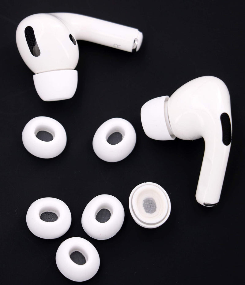 IiEXCEL Compatible with AirPods Pro Ear Tips Ear Buds, 3 Pairs Small Size Replacement Silicone Rubber EarTips Buds Gel Skin Cover Accessories for AirPod Pro - Small White S