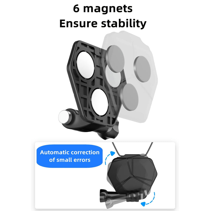 REYGEAK Magnetic Action Camera Mount for GoPro, Adjustable Snap Mount Magnetic Fence Mount Compatible with GoPro Hero 11 Black Hero 10/9/8/7/6/5, DJI Osmo Action 3, Insta 360 and Most Action Cameras