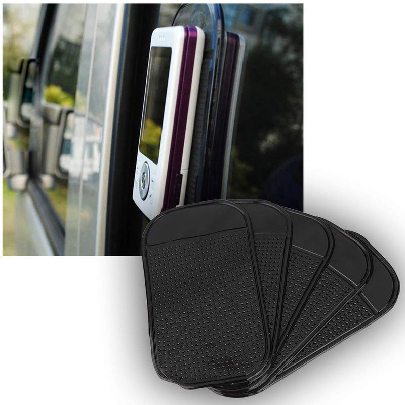 ASHATA 5Pcs Car Grip Pad Non-Slip Sticky Anti-Slide Dash Cell Phone Holder Black Anti-Slip Mat Suit for Bathroom, Kitchen or Office