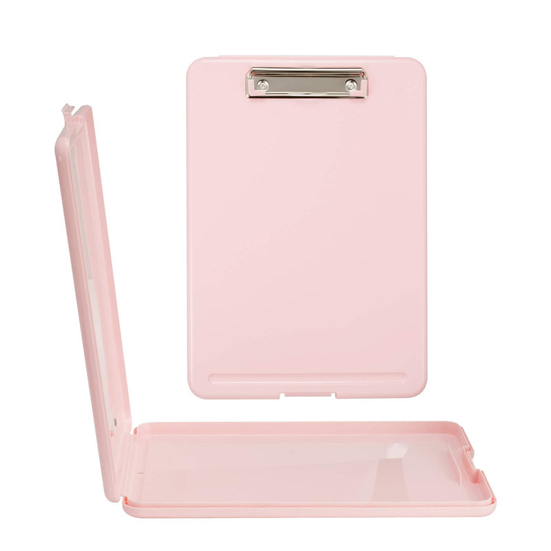 Hongri Plastic Clipboard with Storage, Open Nursing Clipboard Foldable Storage for Nurses, Lawyers, Students, Classroom, Office, Women, Man, Size 13.4" x 9.4" X 0.9", Pink