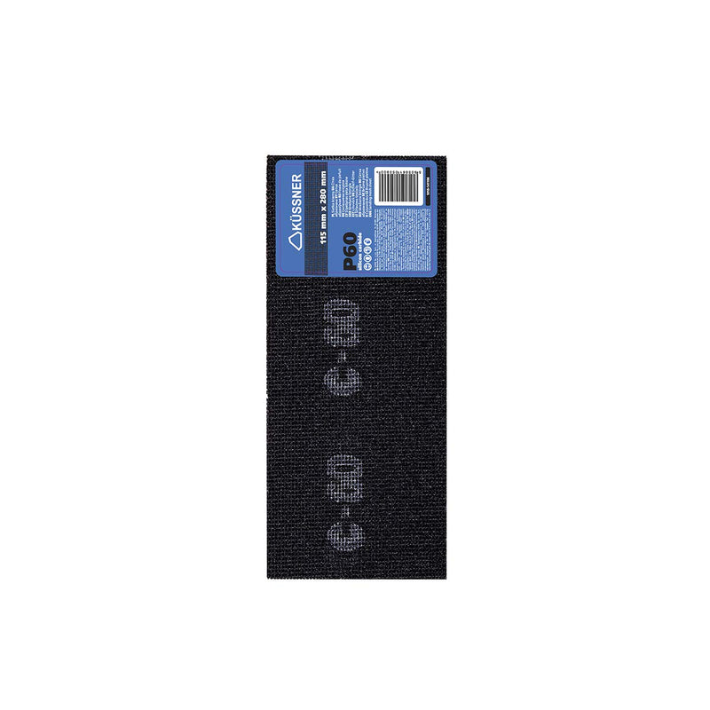 KÜSSNER 25 pieces of grid linen sanding paper, sanding grid: length 28cm, width 11.5cm, grain 60, grid linen for hand sanders, abrasives for dry sanding, black, A1010-141106