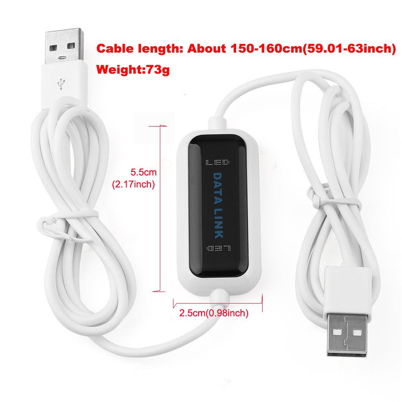 USB 2.0 High Speed Laptop USB to USB PC Data File Transfer Cable Link Direct Copy Between 2 Computers for XP,Vista,Windows7,8 (32/64 bit),win10