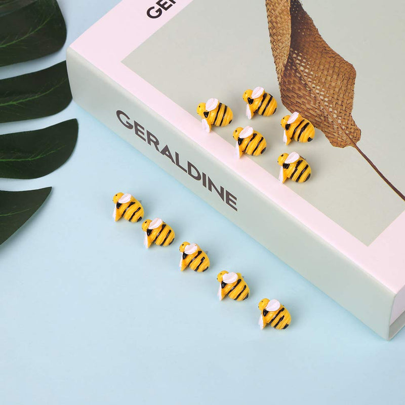 DIYASY 30 Pcs Decorative Bee Thumb Tacks,Cute Bee Push Pins Plastic Head Steel Drawing Pins for Corkboard,Photos Wall, Bulletin Board.