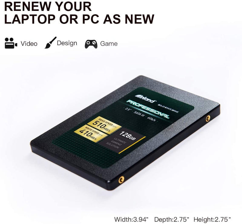 Inland Professional 3 Pack 128GB SSD SATA III 6GB/s 2.5" TLC 3D NAND Internal Solid State Drive (3x128GB) 128GB x 3