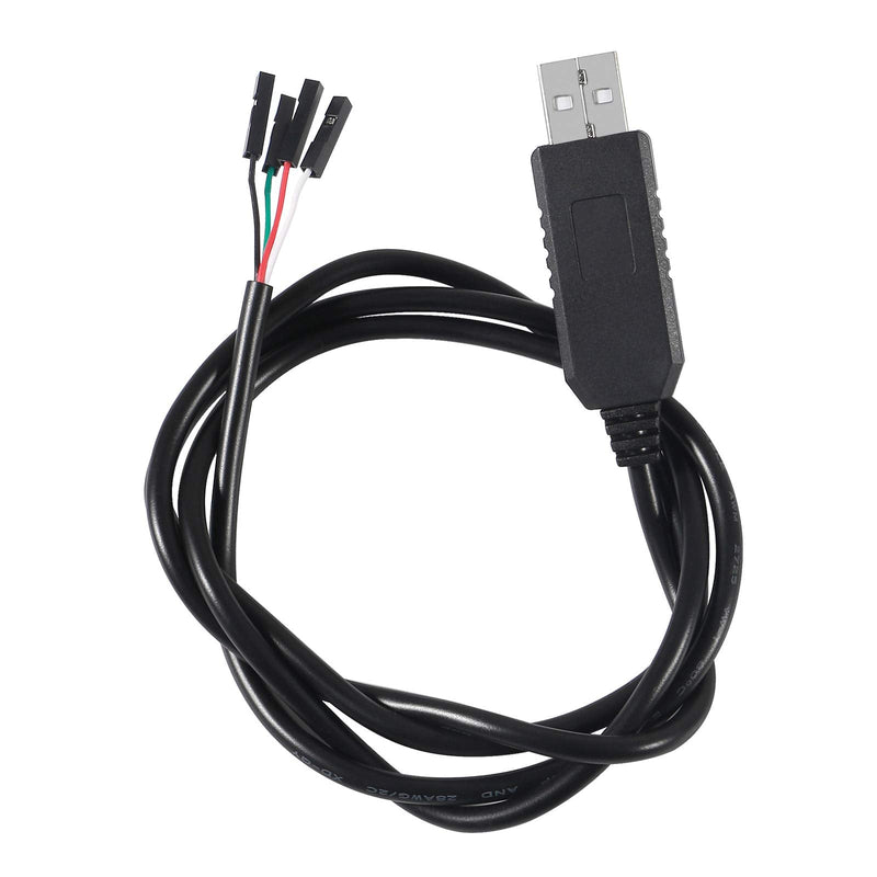 Atnsinc 2Pack PL2303 PL2303HX USB to TTL Serial Adapter 3.3V Debug Cable, USB to RS232 TTL Converter 4 Pin Female Socket Download Cable (PL2303HX Cable)