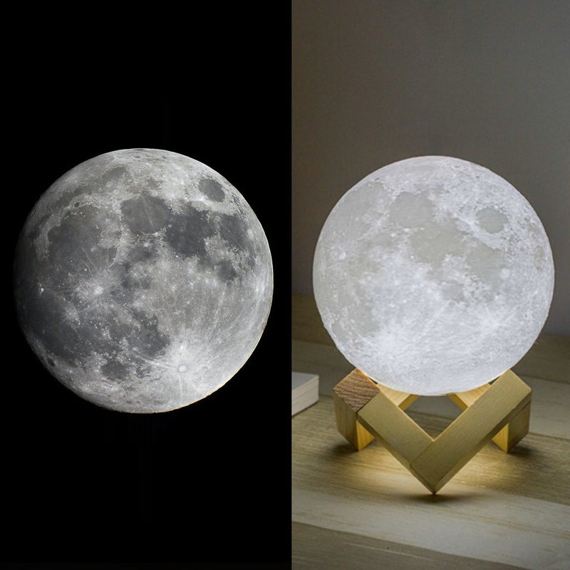 Mydethun Moon Lamp Moon Light Night Light for Kids Gift for Women USB Charging and Touch Control Brightness Warm and Cool White Lunar Lamp(7.1 inch) 7.1 inch
