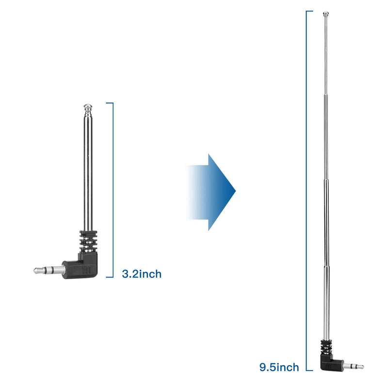 ENUODA 3.5mm FM Radio Antenna 4 Sections Telescoping Antenna 8.2cm/24.5cm,for Mobile Cell Phone,Teenage Engineering OP-1 and Other Electronics Products 3.5mm Port FM Radio Receiver