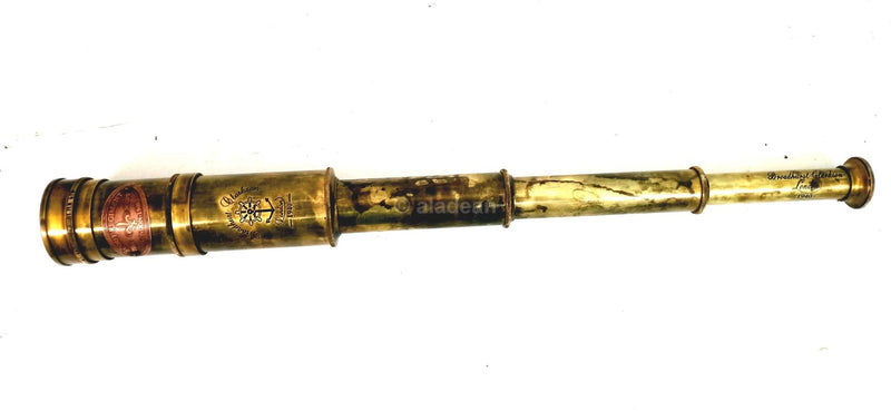 Scout Regiment Brass Telescope 19" London 1940 Broadhurt Clarkson Antique Replica Spyglass Scope High Resolution DF Lens Brilliant Magnification