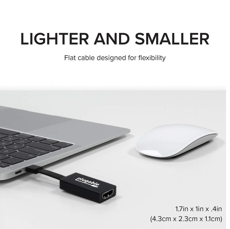 Plugable USB C to HDMI Adapter 4K 30Hz, Thunderbolt 3 to HDMI Adapter Compatible with MacBook Pro, Windows, Chromebooks, 2018+ iPad Pro, Dell XPS, Thunderbolt 3 Ports and More