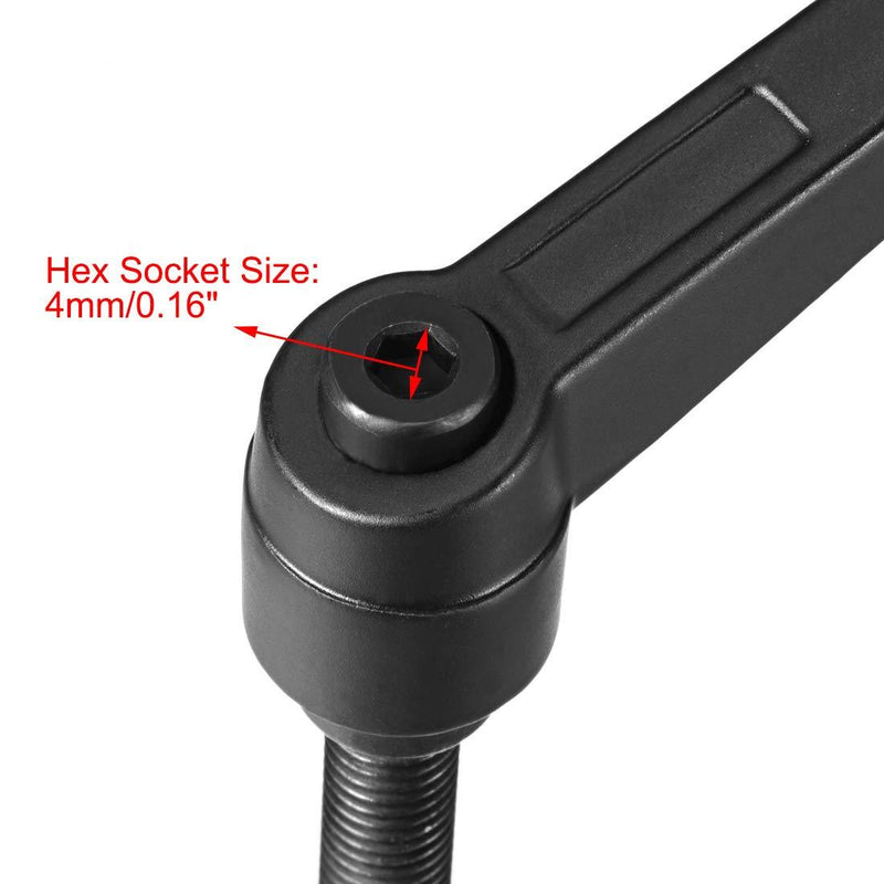 uxcell M8 x 32mm Handle Adjustable Clamping Lever Thread Push Button Ratchet Male Threaded Stud 3Pcs