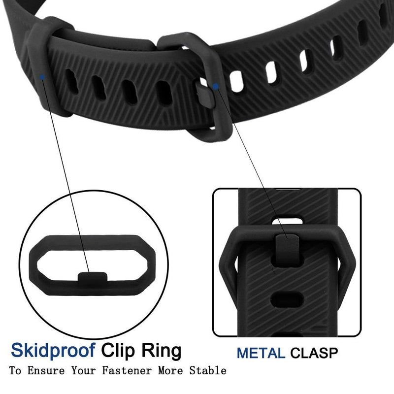 Tobfit 4 Pack Bands Compatible with Fitbit Alta/Alta HR Bands, Soft Sport Silicone Replacement Wristbands for Women Men (Small, Black/Blue/Gray/White) Small