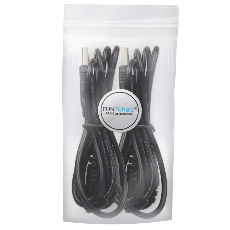 FunTurbo PSP Charger Cable, Playstation Portable Charger PSP Power Cord for Charging Sony PSP 1000 2000 3000 USB Data Cable & Charging Cord 2-in-1 (2 Pack)