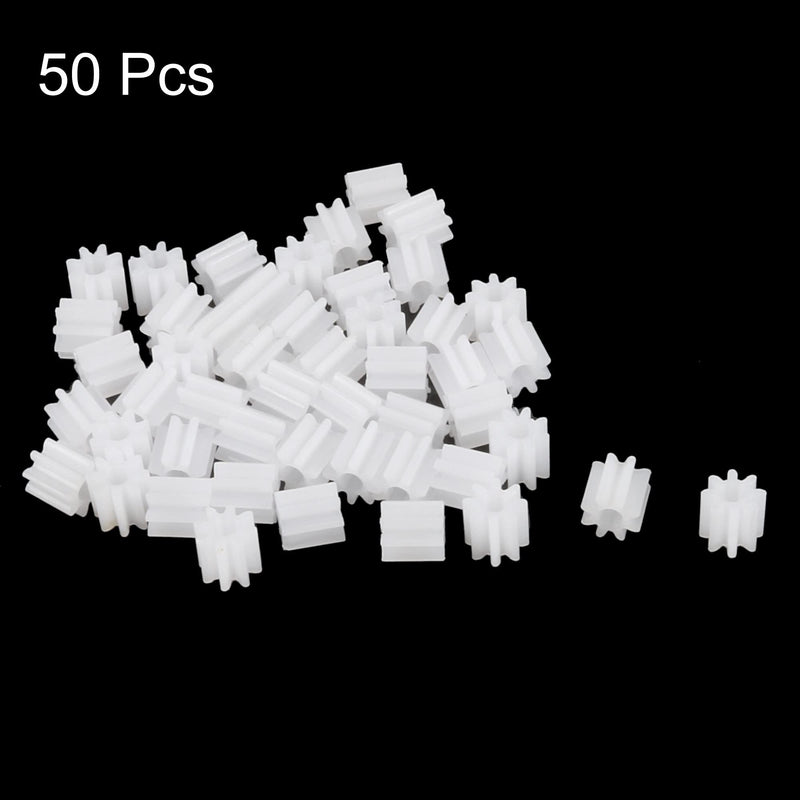 uxcell 50pcs Plastic Gears 8 Teeth Model 082A Reduction Gear Plastic Worm Gears for RC Car Robot Motor