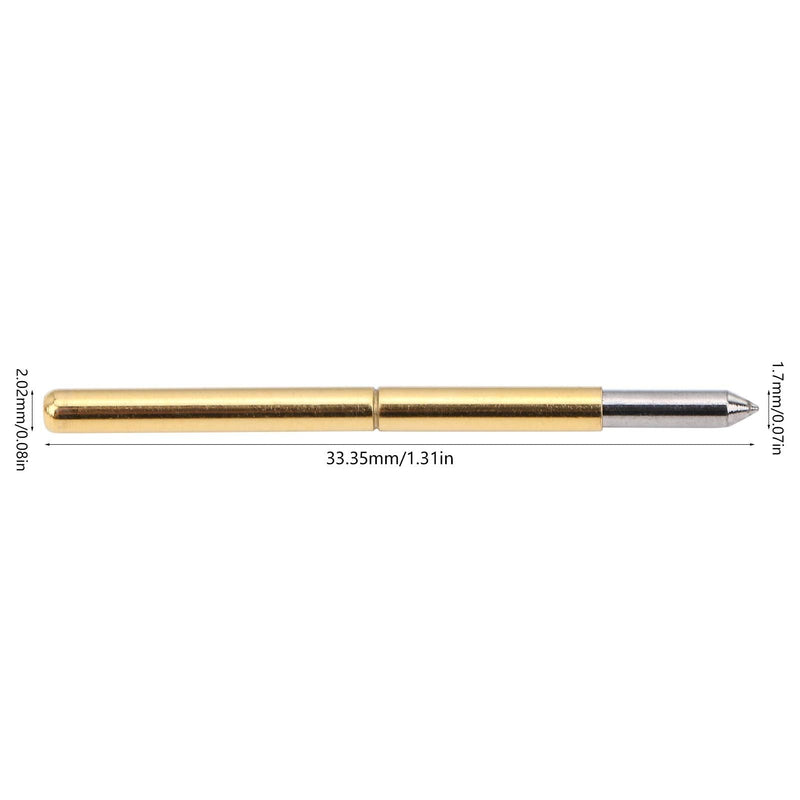 100pcs P125‑B Test Probe, Pin Test Tools 2.0mm Spring Test Detection Probe Pins Brass Pogo Pins