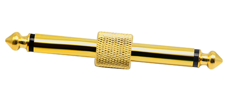 zdyCGTime 2-Pole 6.35mm 1/4"Audio Mono Male to Male Pedal Coupler Guitar Effects Pedal to Pedal Connector (Gold-2 Pack)(2-Pole)