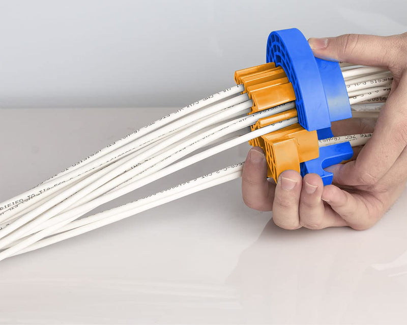 Cable Comb Tool, Wire Comb, Cable Dresser, Bundler, Organizing Tool, Ethernet Comb, Network Cable, Data Cable Comb, Cable Dresser, Cat6 – Perfect for Cable Management Orange & Blue