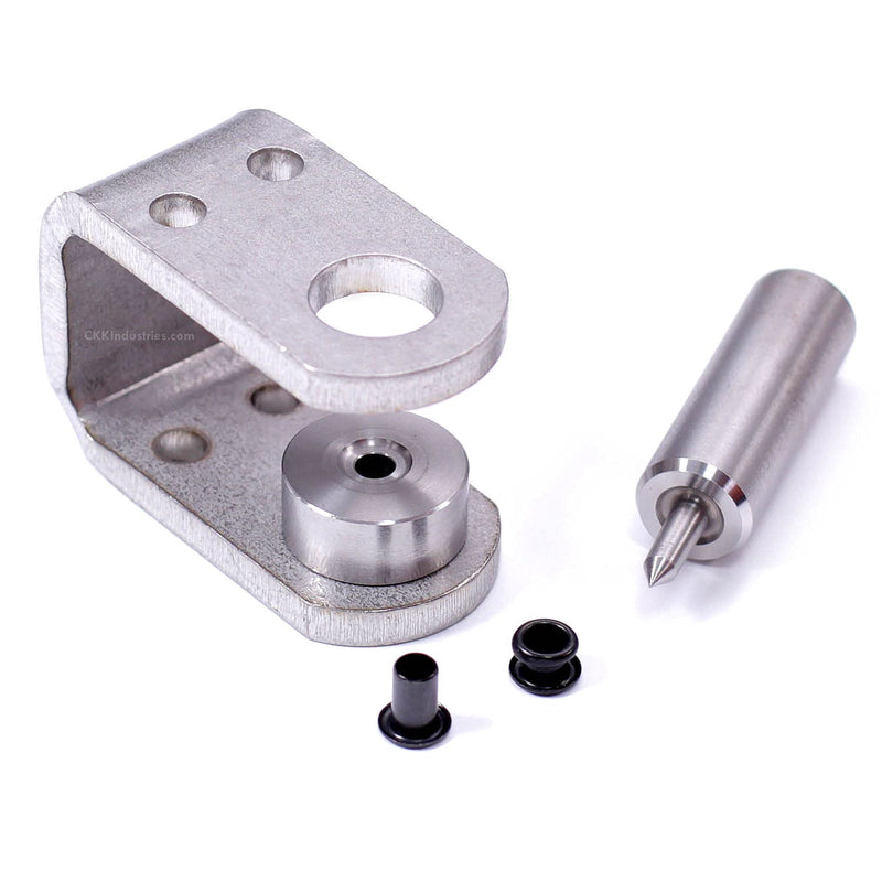 Eyelet Setting Tool & Eyelet Combo - (1) [ #6 3-Piece Eyelet Setting Tool (3/16 Inch) ] + (100) [#6-9 Black Eyelets (3/16 Inch Diameter)] - for Holster Making, Sewing, Tents, Banners, Sails, etc. (#6 Setting Tool) + (100)(6-9 Black Eyelets)
