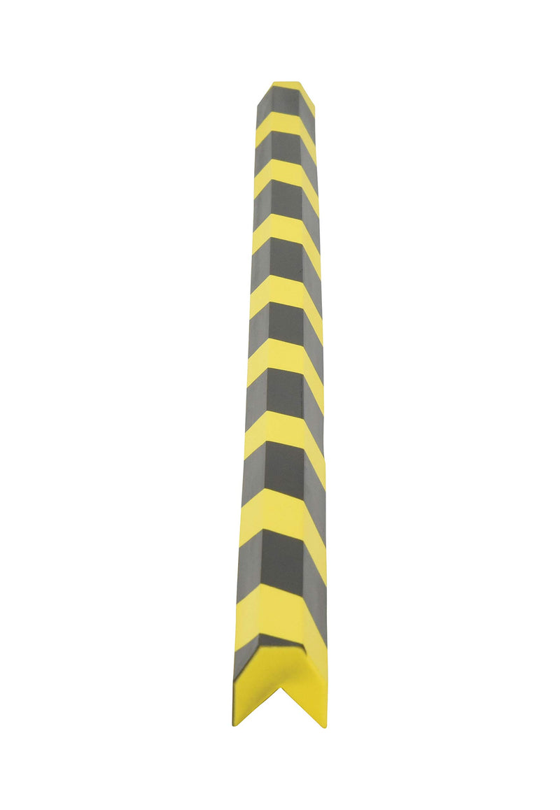 Vestil FEG-D Foam Edge Corner Guard with Adhesive Tape, 40" Length x 1-1/2" Width x 1-1/2" Height, Yellow/Black