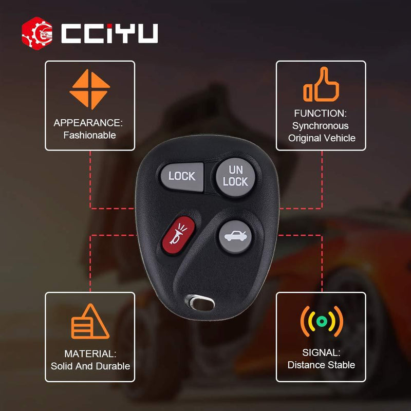 cciyu ABO1502T 2X Remote Key Fob Clicker Control Keyless Entry Replacement for c hevy S10 Blazer 1500 1500HD 2500 2500HD 3500 Suburban 1500 2500 ABO1502T