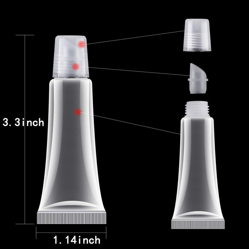 40Pcs 10ml Empty Tubes Lip empty lip gloss containers for Lip Gloss Balm Cosmetic by HRLORKC