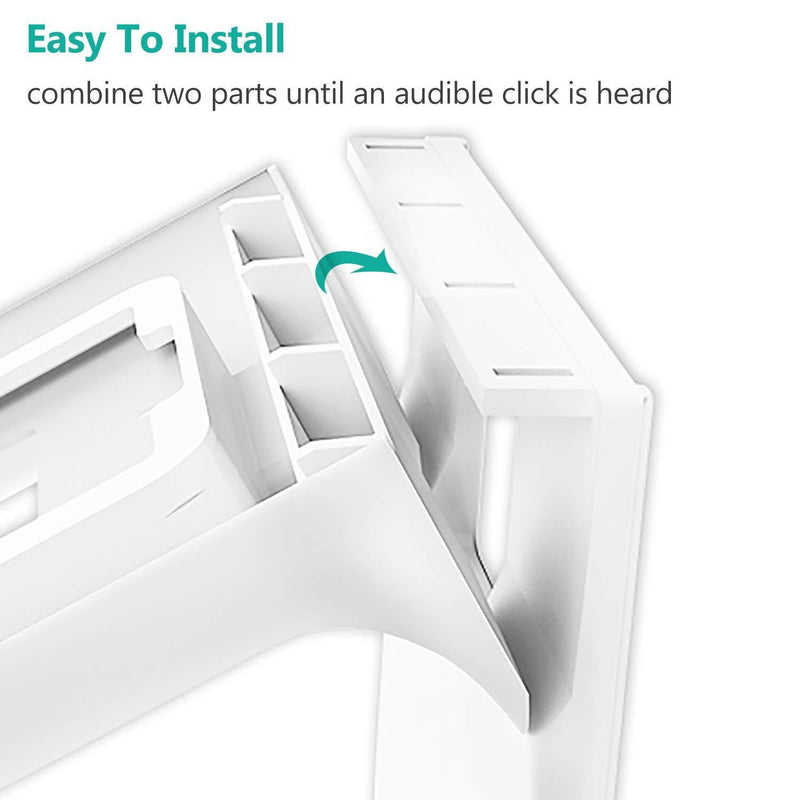 WALI Wall Bathroom Shelf Standard Vertical Duplex Décor Outlet with Cable Channel for Cell Phone, Dot 1st and 2nd 3rd Gen, Google Home, Speaker up to 10 lbs (OLS001-W), 1 Pack, White