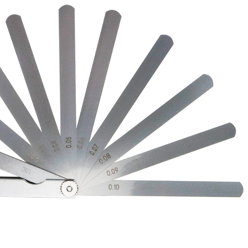 Rannb Feeler Gauge 17 Blades 0.02mm to 1mm Thickness Gap Measuring Tool 150mm/5.9" Length 17 -Leaf 5.9" Length