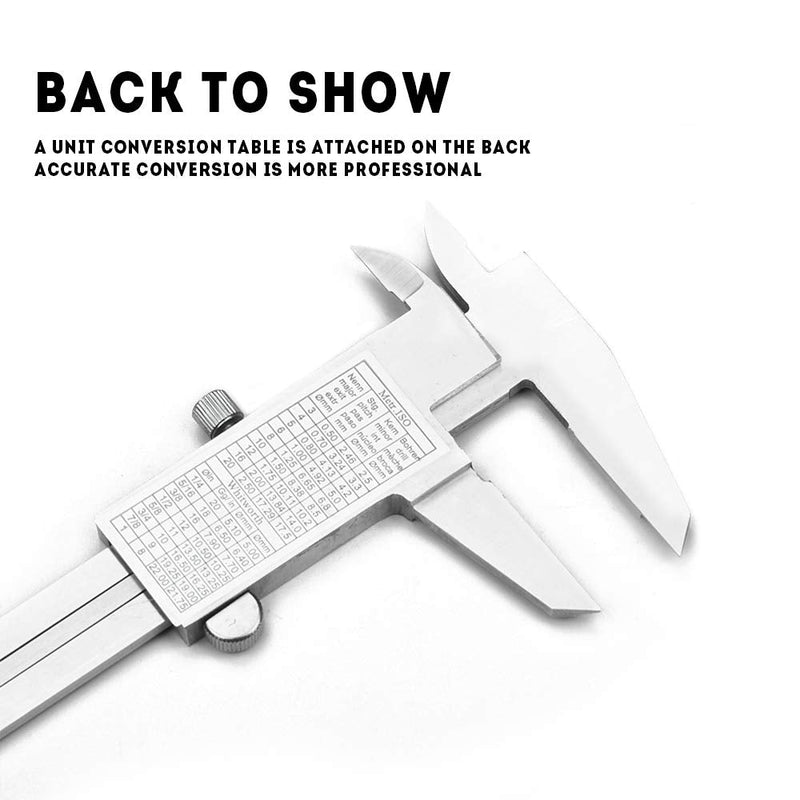 Oudtinx Professional Caliper Vernier Caliper Stainless Steel Hardened Chromeplated Inch/Metric 0-8"/200mmx0.001"/0.02mm 0-8"