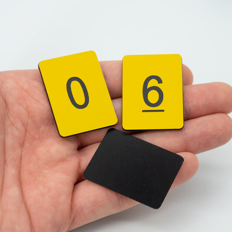 StayMax Rectangle Plastic Numbered Tags Number Disc Number Token (0-50, Yellow) 0-50
