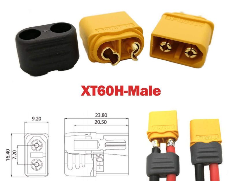 Upgrades XT60 Connectors 12awg 5.9inch Wire with Solder Point Cover (3 Female + 3 Male) 3D Printer Power Supply Extension