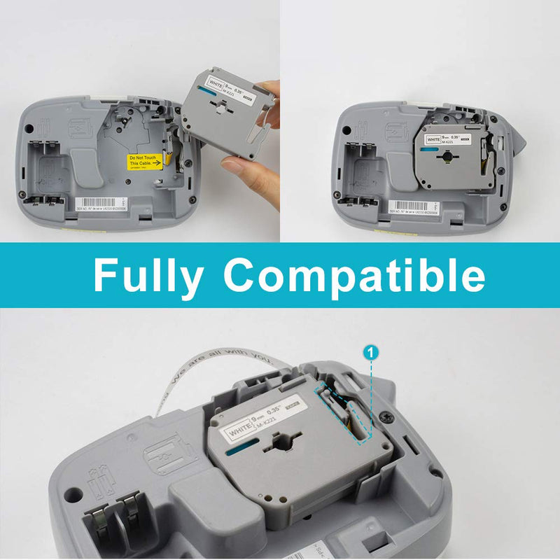 Absonic Compatible Label Tape Replacement for Mk-131 M-K131 MK131 M131 M-131 0.47" 1/2 Inch 12mm P Touch M Clear Tape for Brother PT-M95 PT-70bm PT-90 PT-80 PT-65 PT-70SR PT-85 Label Maker, 5-Pack