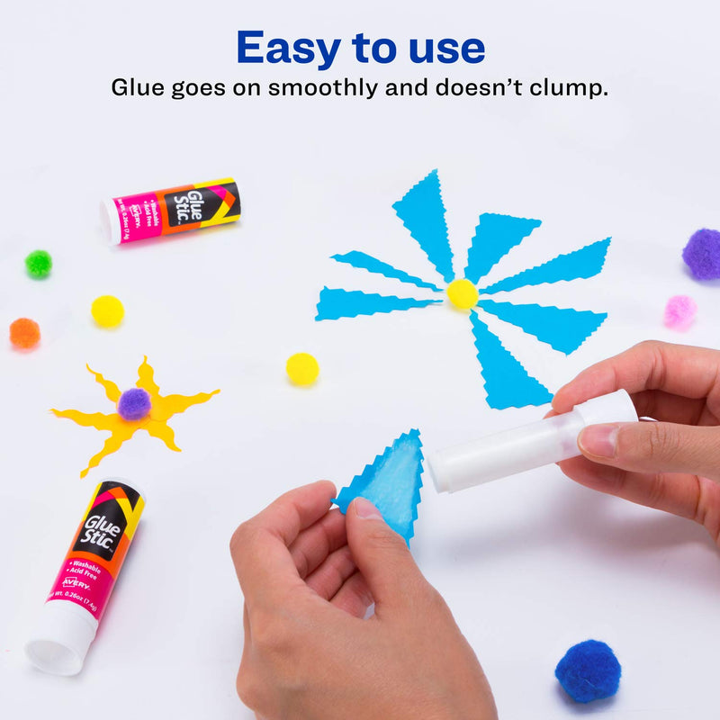 Avery Glue Stick White, Washable, Nontoxic, 0.26 oz. Permanent Glue Stic, 3pk (00164) 3 Pack