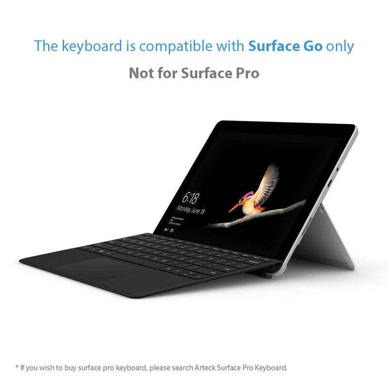 Arteck Microsoft Surface Go Type Cover, Ultra-Slim Portable Bluetooth Wireless Keyboard with Touchpad for Surface Go 3 (2021), Surface Go 2 (2020) and Surface Go Built-in Rechargeable Battery