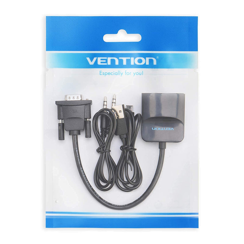 VGA to HDMI Adapter with Audio, (PC VGA Source Output to TV/Monitor with HDMI Connector),VENTION 1080P VGA to HDMI Adapter Cable for Computer, Desktop, Laptop, PC, Monitor, HDTV (0.49FT/0.15M) 0.49FT/0.15M