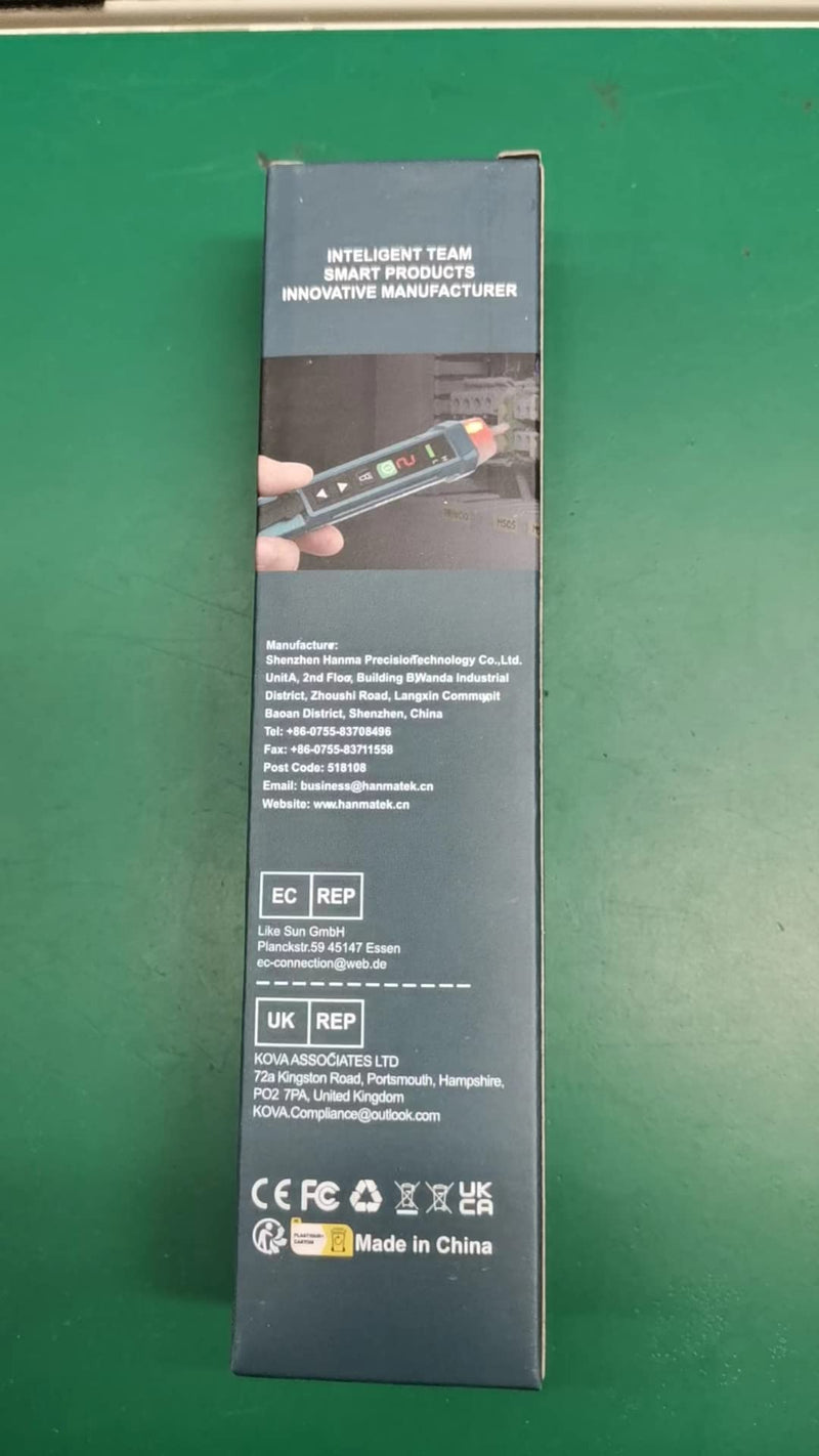 Non-contact voltage tester/phase tester, Hanmatek AC1 current tester continuity tester 12-1000V/48V-1000V, acoustic buzzer and light indicator voltage tester AC1